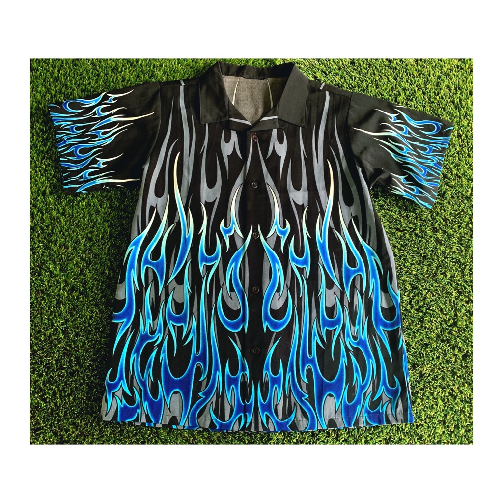Blue Flame Button Down